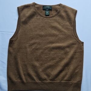 Lauren Ralph Lauren Cashmere sweater vest petite large mocha brown